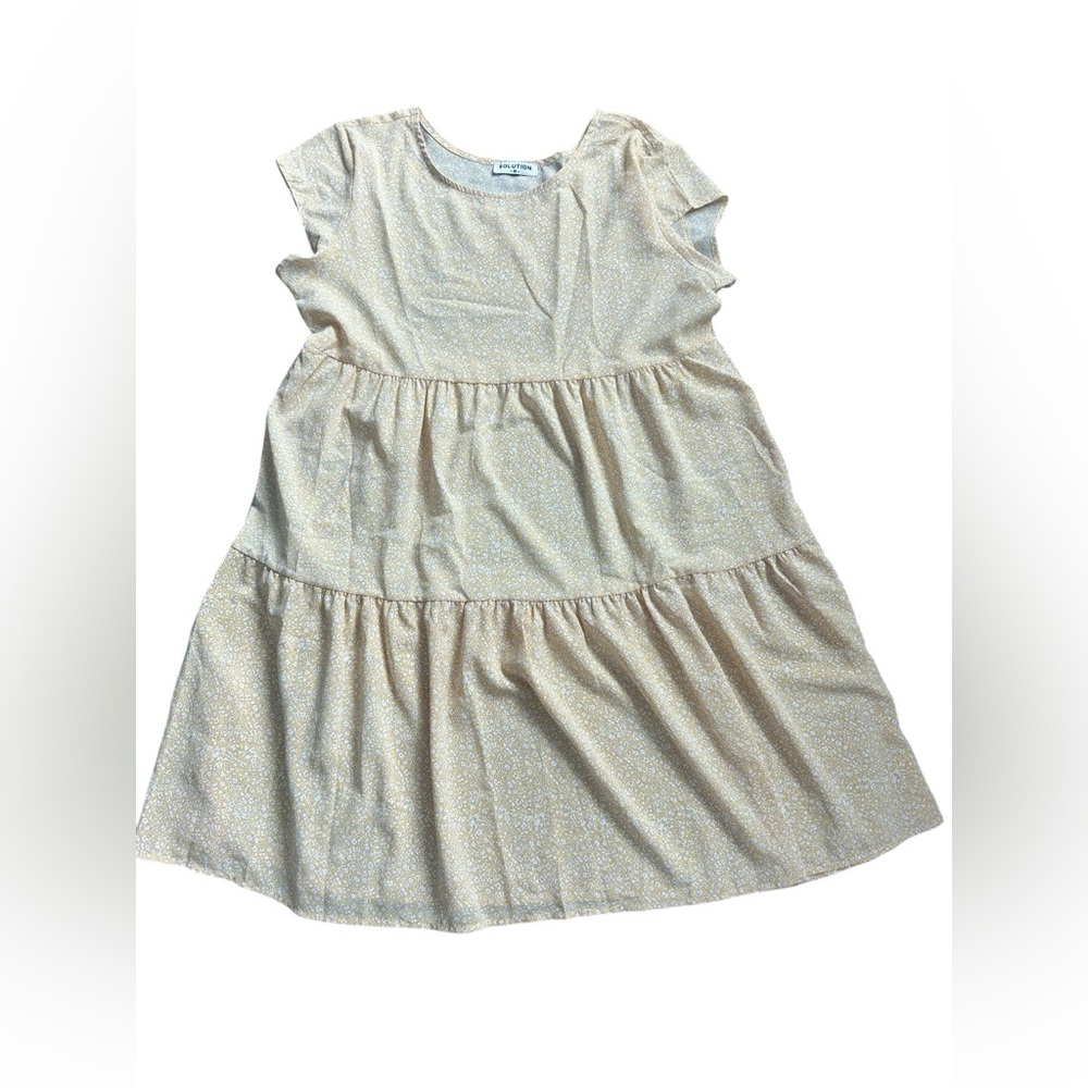 Solution Tiered Mini Dress Yellow Size Medium